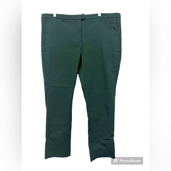 Mango Capri flat front zipper green pants size US 10 - Picture 1 of 12